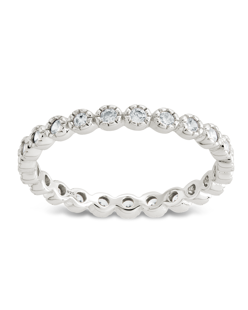 Sterling Silver Crystal Glow Eternity Ring