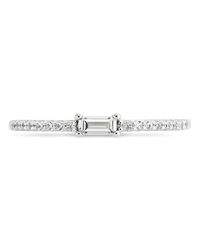 Sterling Silver Thin Clear CZ Stacking Birthstone Ring - Sterling Forever