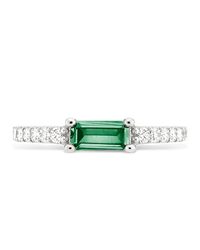 Sterling Silver Thin Emerald CZ Stacking Birthstone Ring