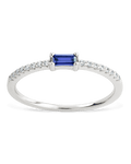 Sterling Silver Thin Tanzanite CZ Stacking Birthstone Ring - Sterling Forever