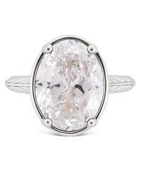 Sterling Silver Oval Cut CZ Cocktail Ring - Sterling Forever