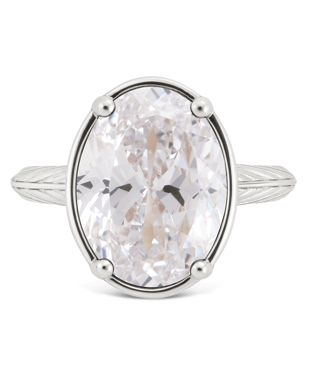Sterling Silver Oval Cut CZ Cocktail Ring - Sterling Forever