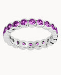 Sterling Silver Amethyst Helene Bezel Eternity Band Ring