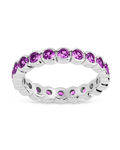 Sterling Silver Amethyst Helene Bezel Eternity Band Ring