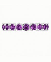Sterling Silver Amethyst Helene Bezel Eternity Band Ring
