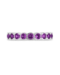 Sterling Silver Amethyst Helene Bezel Eternity Band Ring