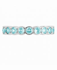 Sterling Silver Aquamarine Helene Bezel Eternity Band Ring