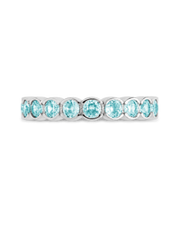 Sterling Silver Aquamarine Helene Bezel Eternity Band Ring