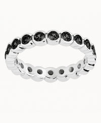 Sterling Silver Black Helene Bezel Eternity Band Ring