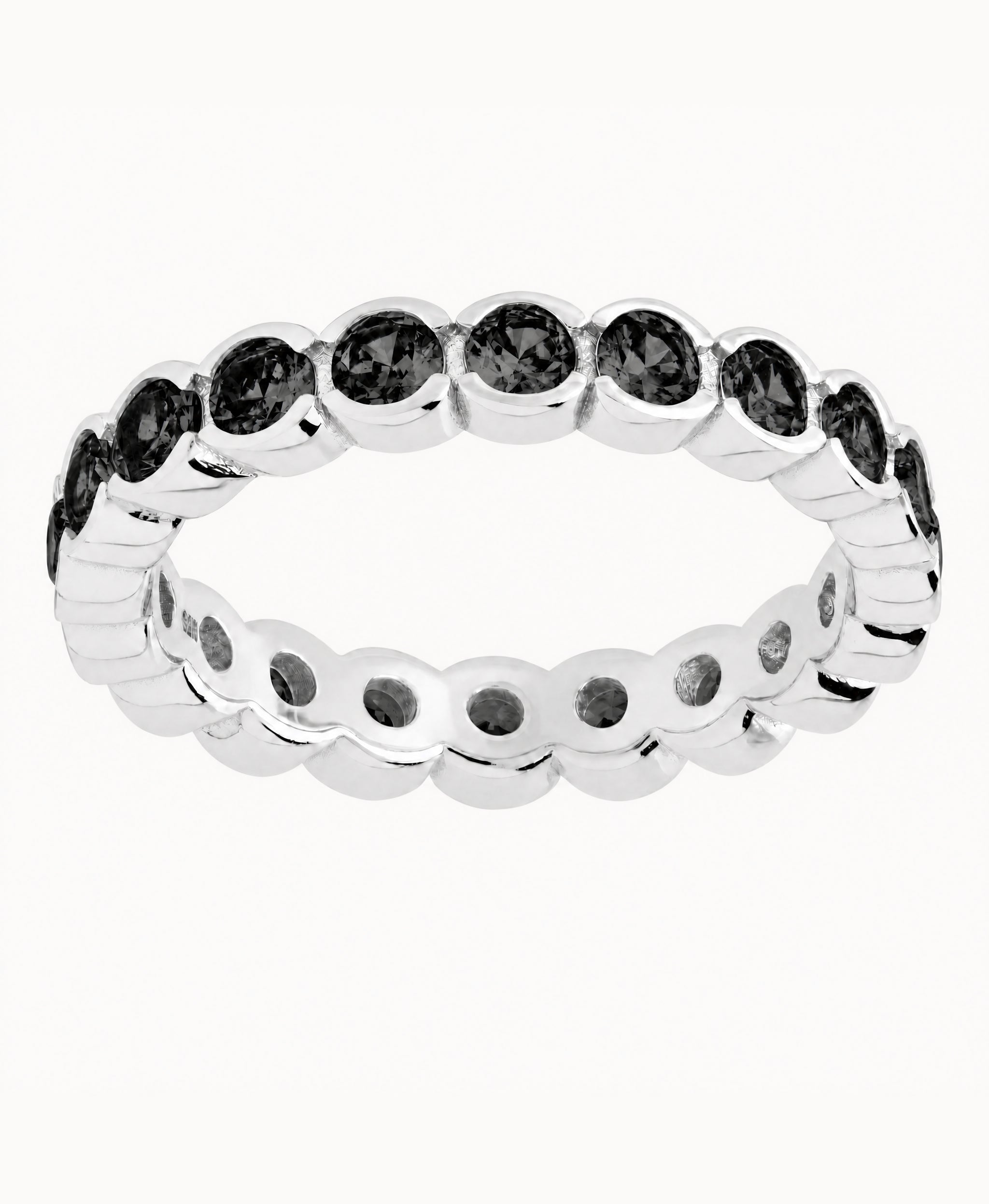 Sterling Silver Black Helene Bezel Eternity Band Ring