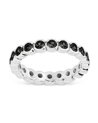 Sterling Silver Black Helene Bezel Eternity Band Ring