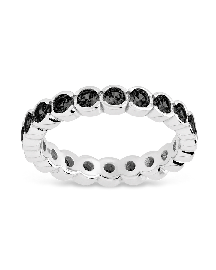 Sterling Silver Black Helene Bezel Eternity Band Ring