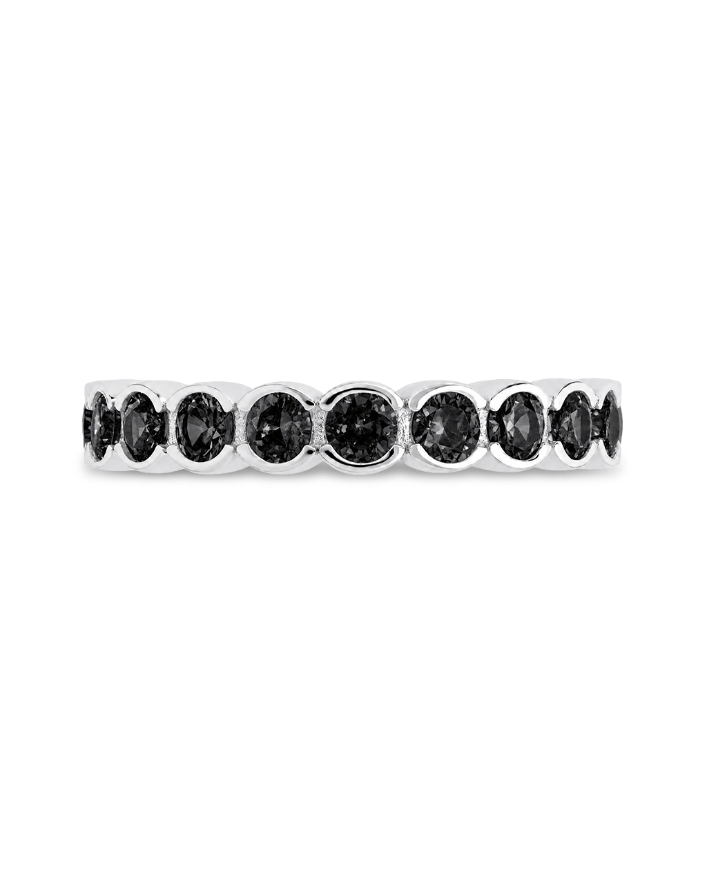 Sterling Silver Black Helene Bezel Eternity Band Ring