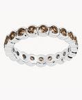 Sterling Silver Chocolate Helene Bezel Eternity Band Ring