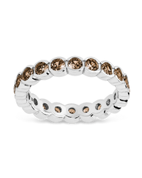 Sterling Silver Chocolate Helene Bezel Eternity Band Ring