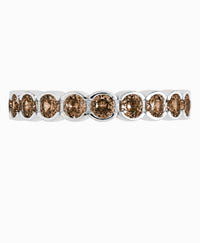 Sterling Silver Chocolate Helene Bezel Eternity Band Ring