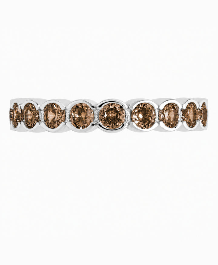 Sterling Silver Chocolate Helene Bezel Eternity Band Ring