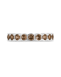 Sterling Silver Chocolate Helene Bezel Eternity Band Ring