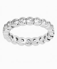 Sterling Silver Clear Helene Bezel Eternity Band Ring