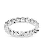Sterling Silver Clear Helene Bezel Eternity Band Ring