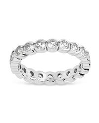 Sterling Silver Clear Helene Bezel Eternity Band Ring