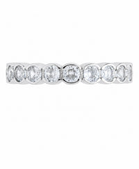 Sterling Silver Clear Helene Bezel Eternity Band Ring