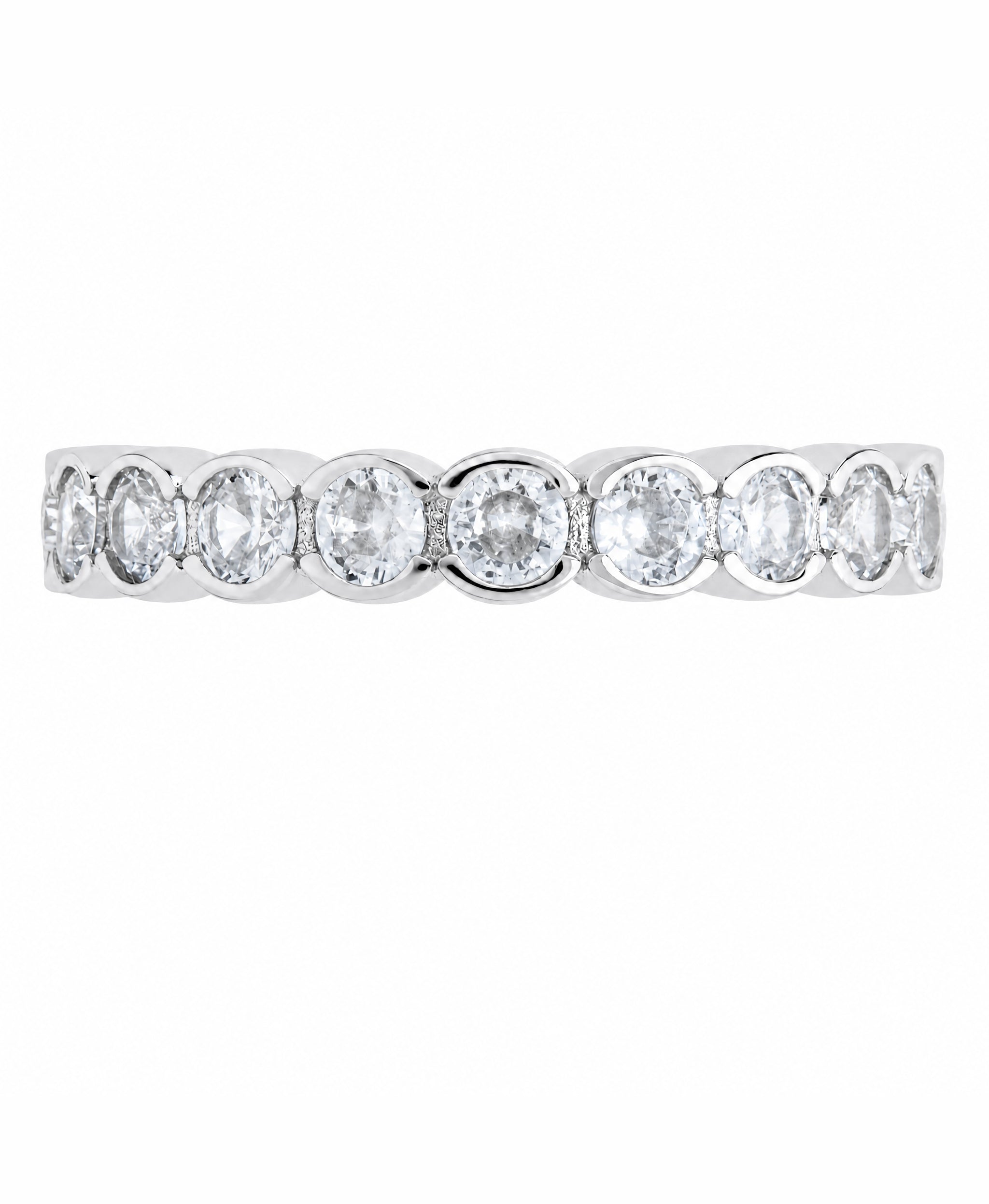 Sterling Silver Clear Helene Bezel Eternity Band Ring
