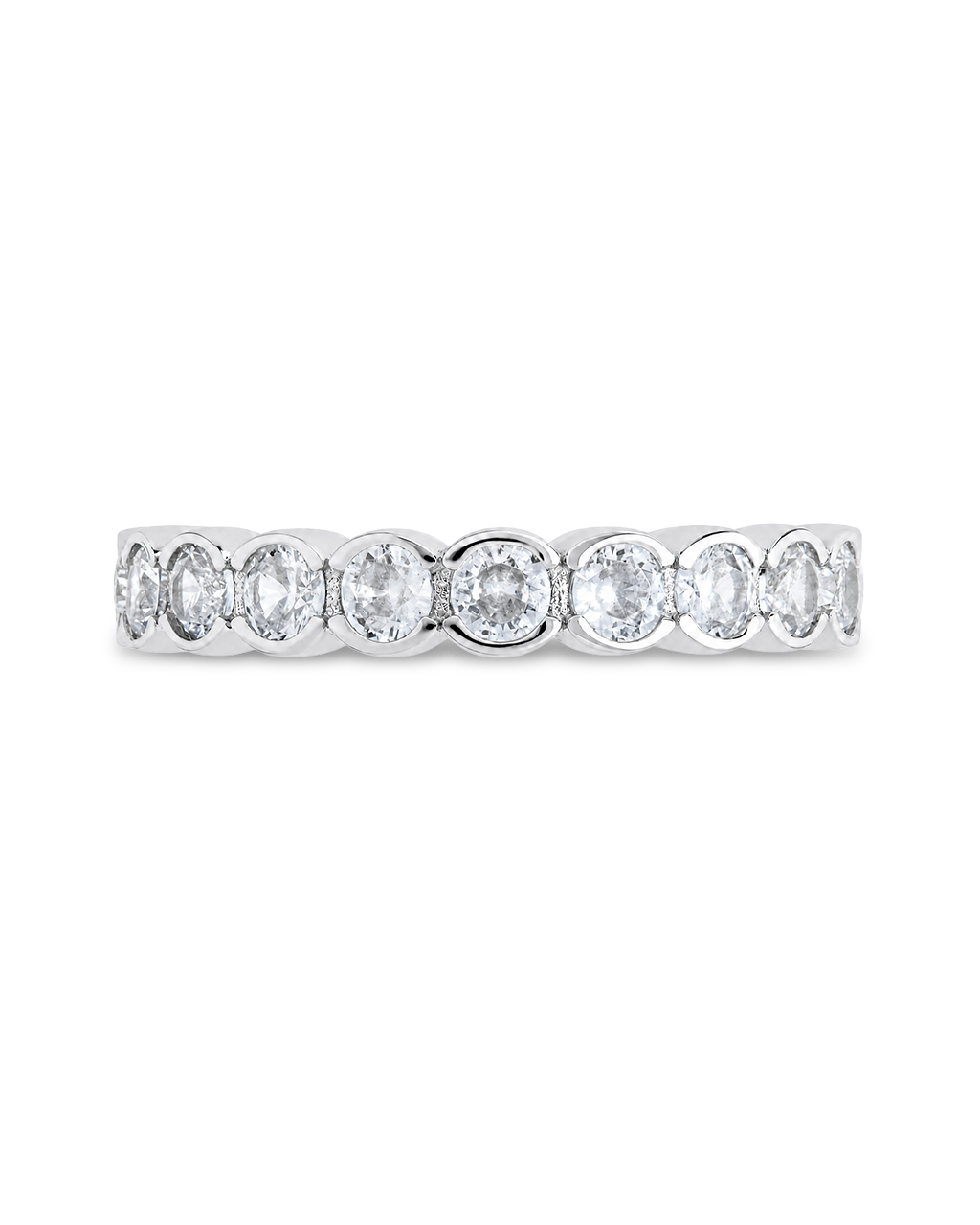 Sterling Silver Clear Helene Bezel Eternity Band Ring