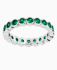 Sterling Silver Emerald Helene Bezel Eternity Band Ring