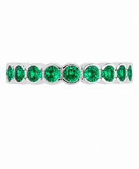 Sterling Silver Emerald Helene Bezel Eternity Band Ring
