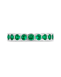 Sterling Silver Emerald Helene Bezel Eternity Band Ring