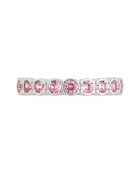 Sterling Silver Light Pink Helene Bezel Eternity Band Ring
