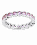 Sterling Silver Light Pink Helene Bezel Eternity Band Ring
