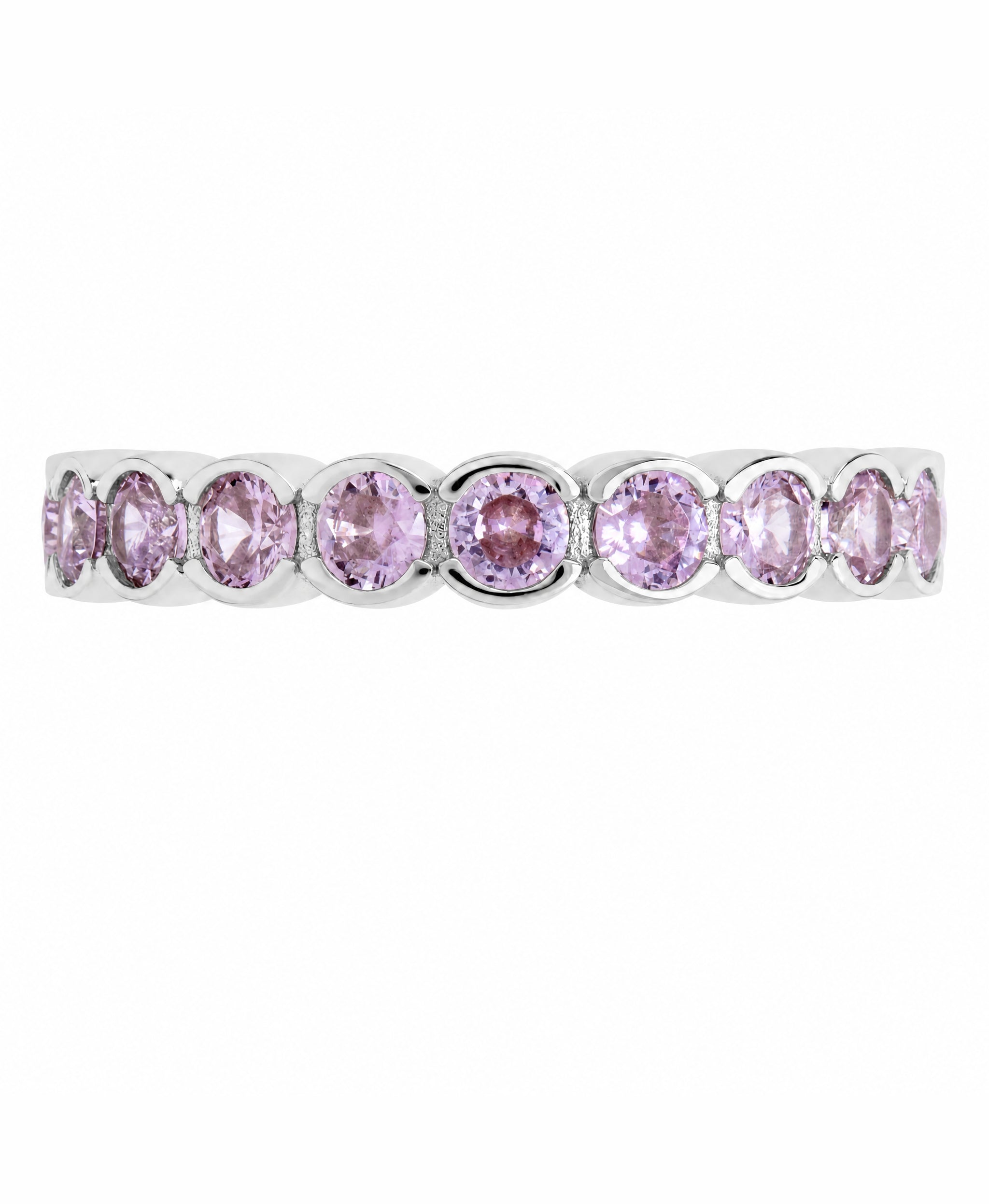 Sterling Silver Light Pink Helene Bezel Eternity Band Ring