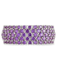 Sterling Silver Amethyst CZ Yvonne Ring