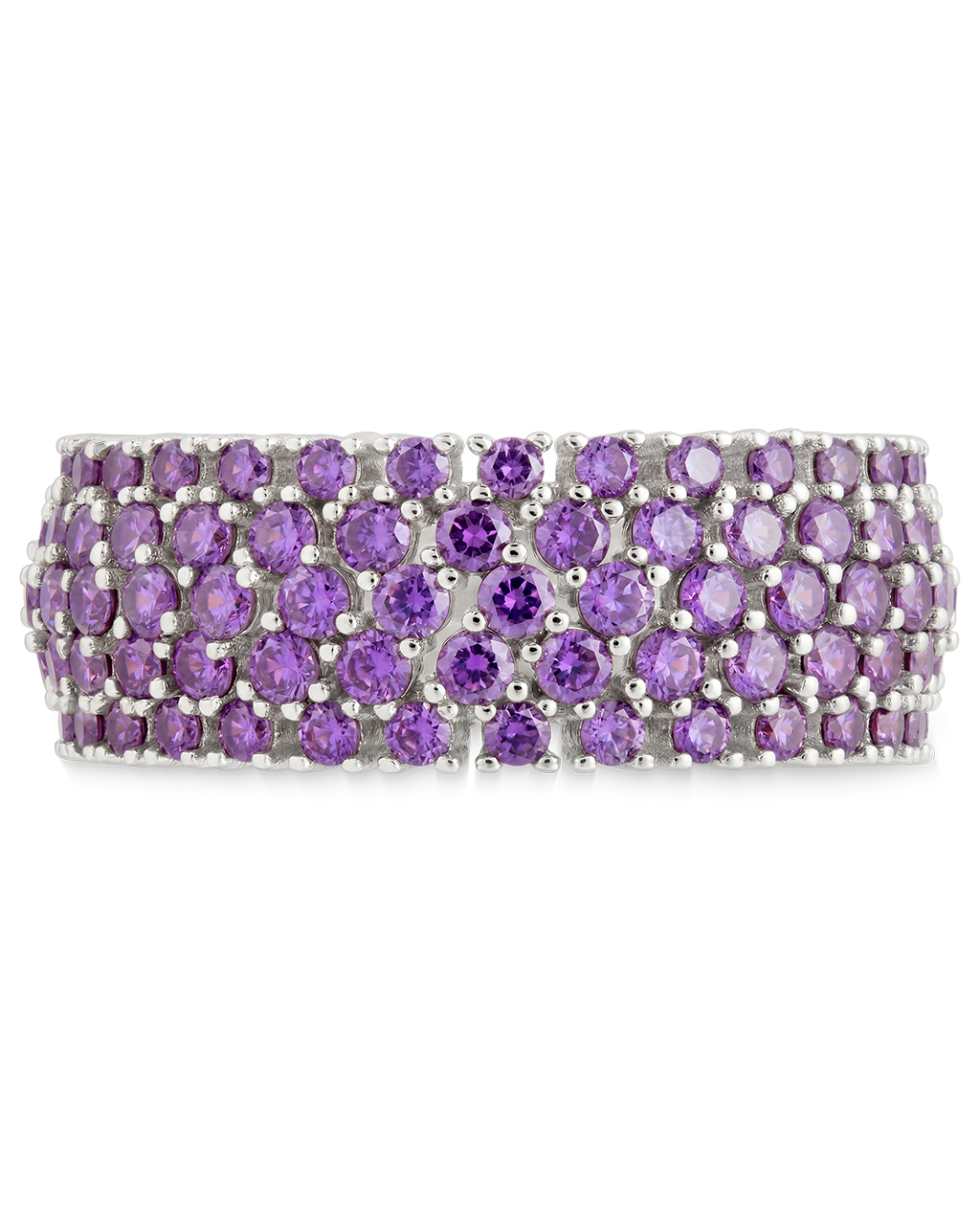 Sterling Silver Amethyst CZ Yvonne Ring
