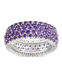 Sterling Silver Amethyst CZ Yvonne Ring
