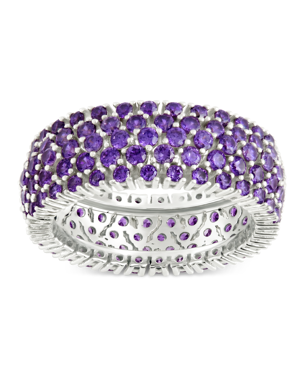 Sterling Silver Amethyst CZ Yvonne Ring