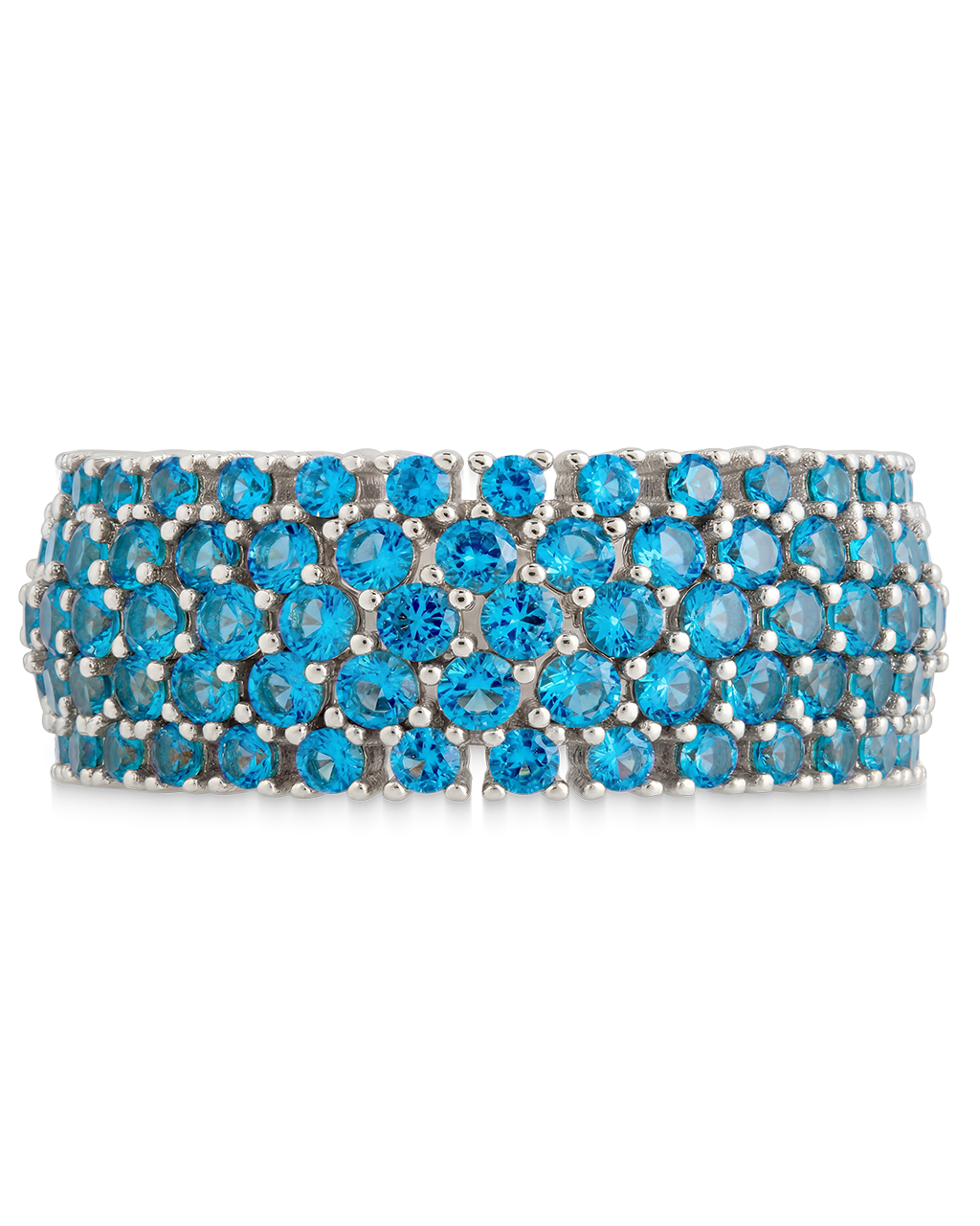 Sterling Silver Aquamarine CZ Yvonne Ring