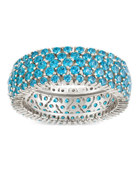 Sterling Silver Aquamarine CZ Yvonne Ring