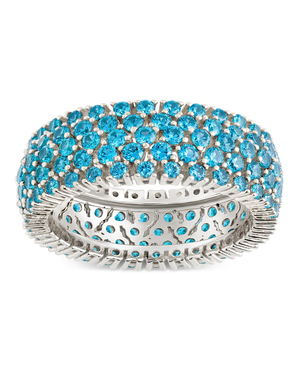 Sterling Silver Aquamarine CZ Yvonne Ring