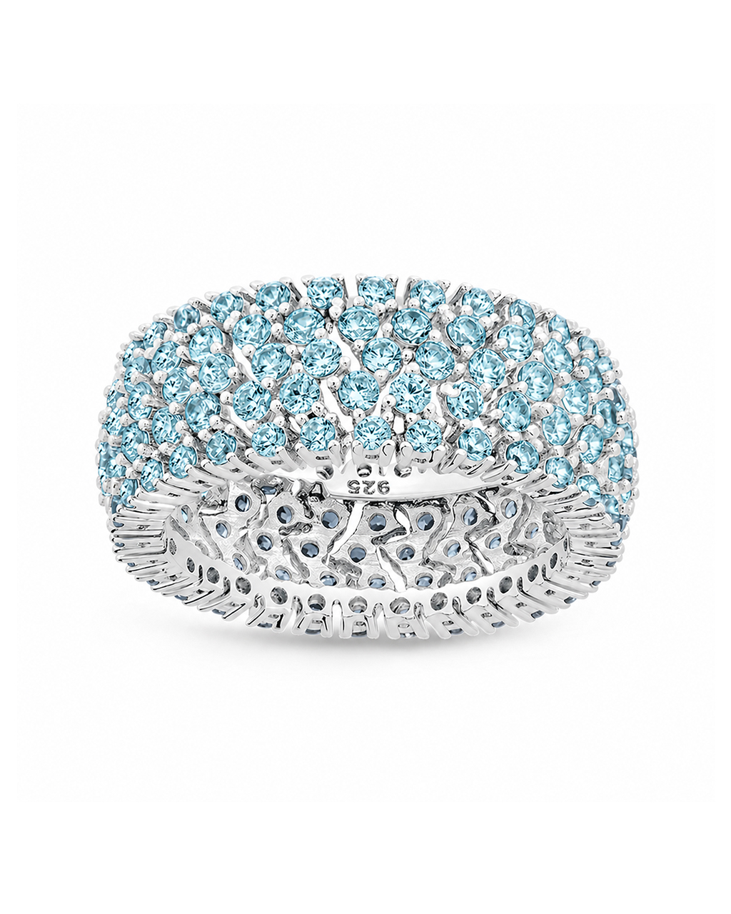 Sterling Silver Aquamarine CZ Yvonne Ring