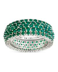 Sterling Silver Emerald CZ Yvonne Ring