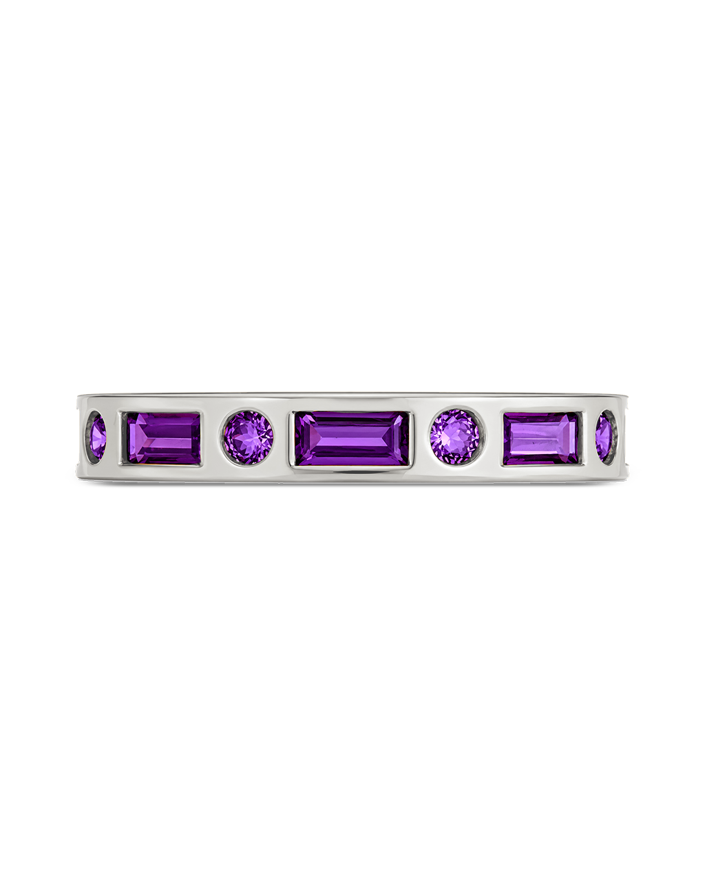 Sterling Silver Amethyst CZ Ethel Ring