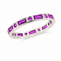 Sterling Silver Amethyst CZ Ethel Ring