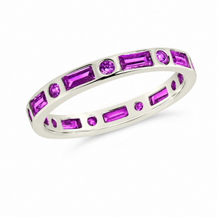 Sterling Silver Amethyst CZ Ethel Ring