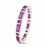 Sterling Silver Amethyst CZ Ethel Ring