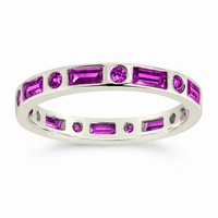 Sterling Silver Amethyst CZ Ethel Ring