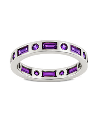 Sterling Silver Amethyst CZ Ethel Ring
