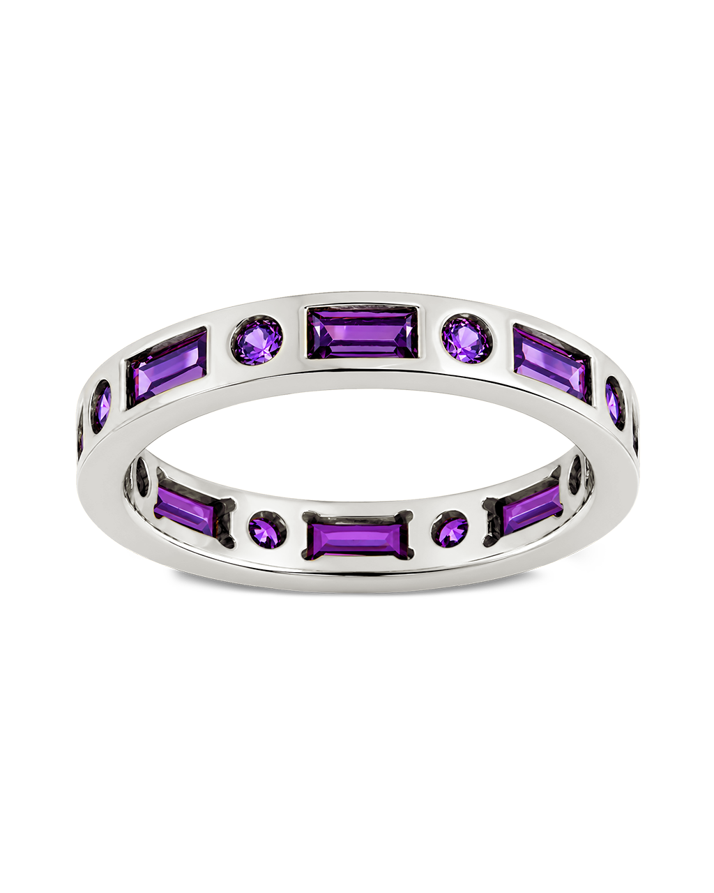 Sterling Silver Amethyst CZ Ethel Ring